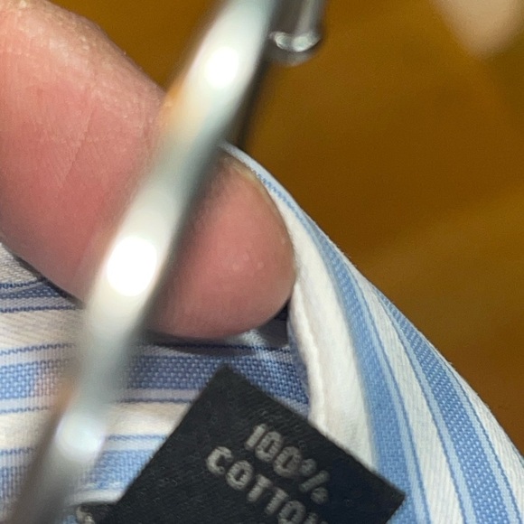 John Varvatos trim fit long sleeve stripe shirt. Size 16  34/35 GUC - Picture 9 of 10